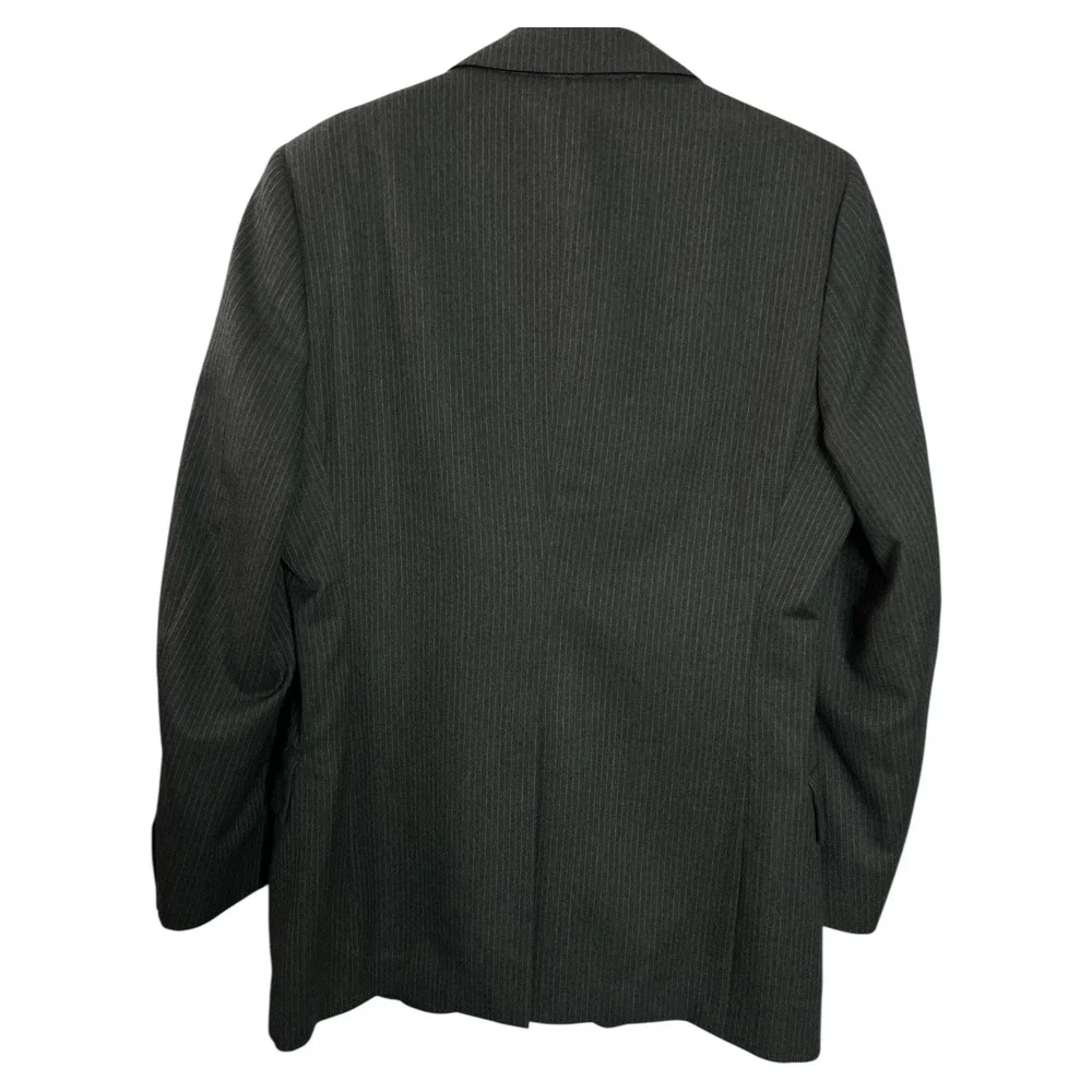 Dominic D'Bruzzi Grodins Mens Dark Gray Pinstripe Blazer‎ Sport Coat Jacket 40R